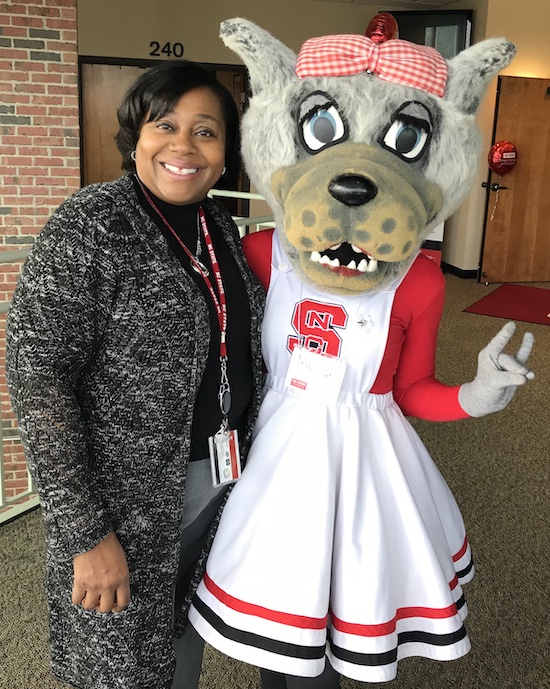 Geri Bushel with Mrs. Wuf